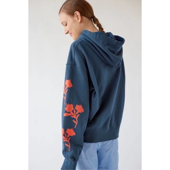 Urban Outfitters Just Keep Growing Hoodie Sweatshirt Blue - Picture 3 of 9